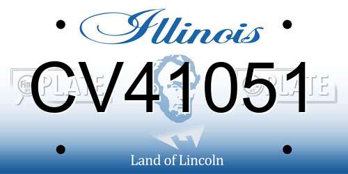 CV41051 Illinois License Plate