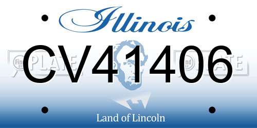 CV41406 Illinois License Plate