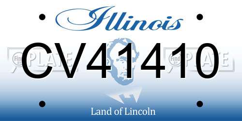CV41410 Illinois License Plate