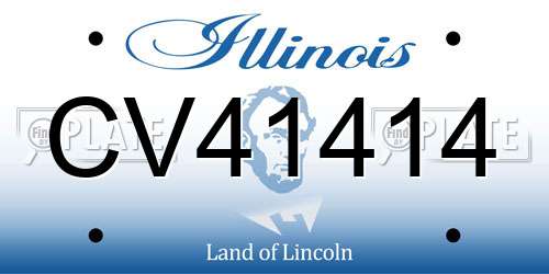 CV41414 Illinois License Plate