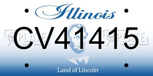 CV41415 Illinois License Plate