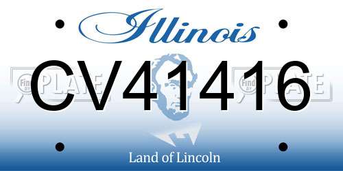 CV41416 Illinois License Plate