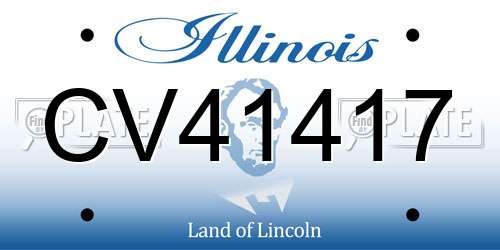 CV41417 Illinois License Plate
