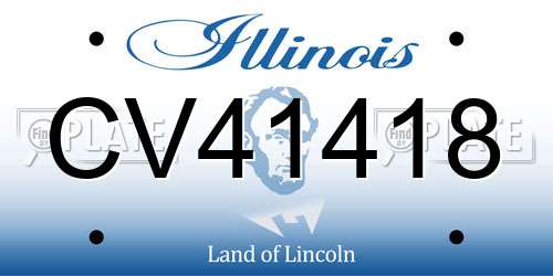 CV41418 Illinois License Plate
