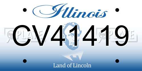 CV41419 Illinois License Plate