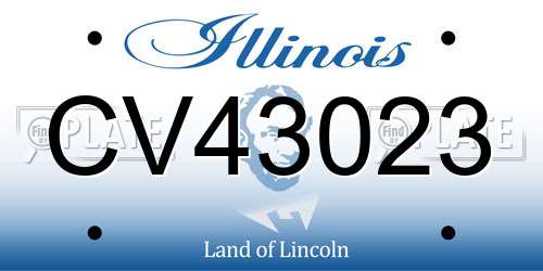 CV43023 Illinois License Plate
