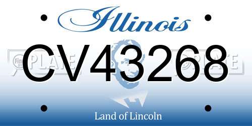 CV43268 Illinois License Plate