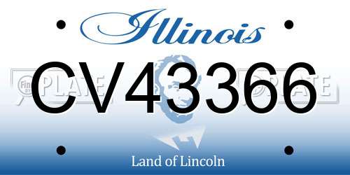 CV43366 Illinois License Plate