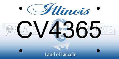 CV4365 Illinois License Plate