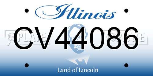 CV44086 Illinois License Plate