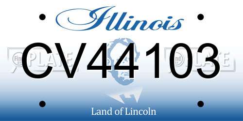 CV44103 Illinois License Plate