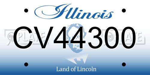 CV44300 Illinois License Plate