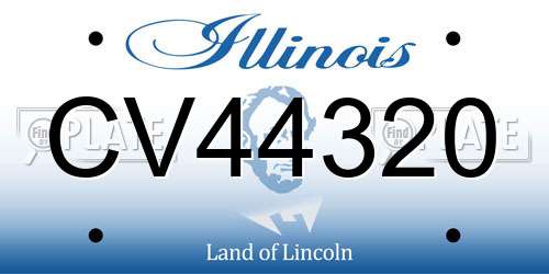 CV44320 Illinois License Plate
