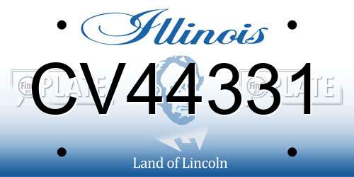 CV44331 Illinois License Plate