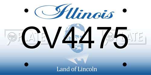 CV4475 Illinois License Plate