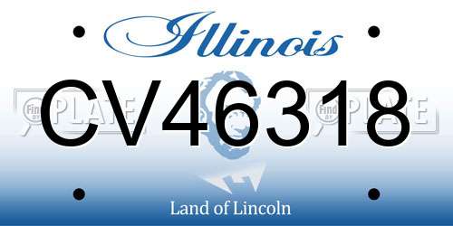 CV46318 Illinois License Plate