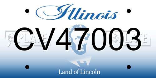 CV47003 Illinois License Plate