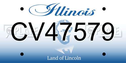 CV47579 Illinois License Plate