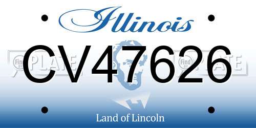 CV47626 Illinois License Plate