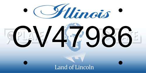 CV47986 Illinois License Plate