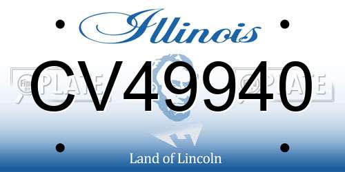 CV49940 Illinois License Plate