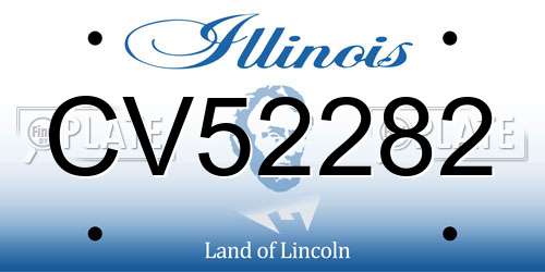 CV52282 Illinois License Plate