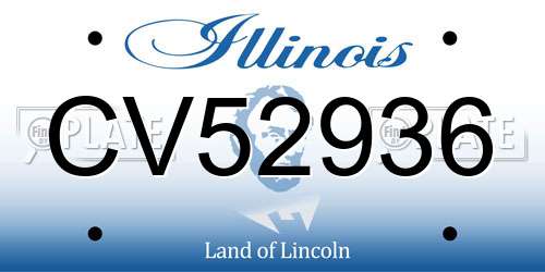 CV52936 Illinois License Plate