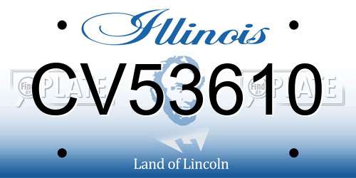CV53610 Illinois License Plate