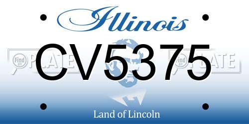 CV5375 Illinois License Plate