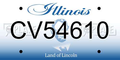 CV54610 Illinois License Plate