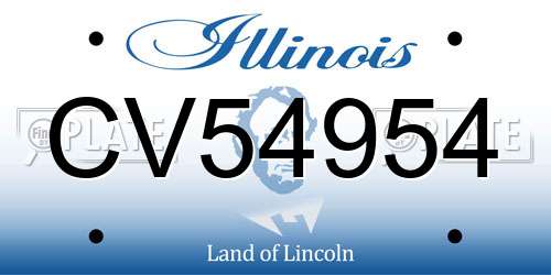 CV54954 Illinois License Plate