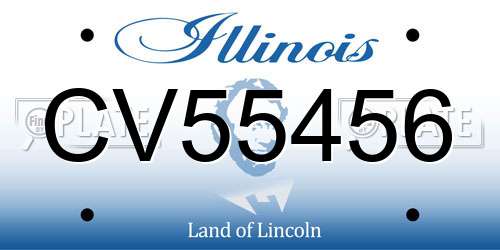 CV55456 Illinois License Plate