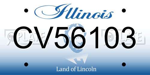 CV56103 Illinois License Plate