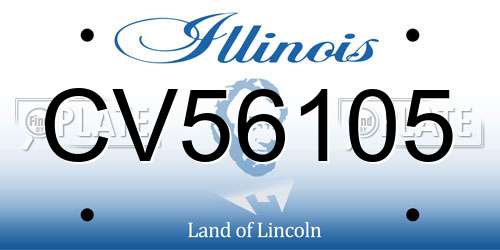 CV56105 Illinois License Plate