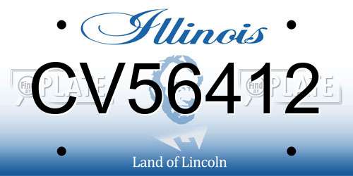 CV56412 Illinois License Plate