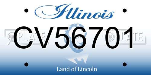 CV56701 Illinois License Plate