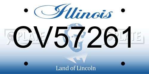 CV57261 Illinois License Plate