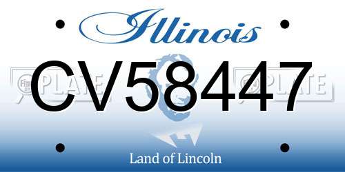 CV58447 Illinois License Plate