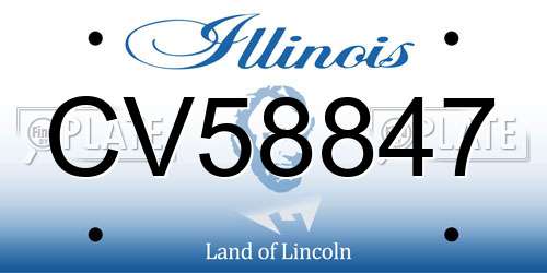 CV58847 Illinois License Plate