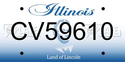 CV59610 Illinois License Plate
