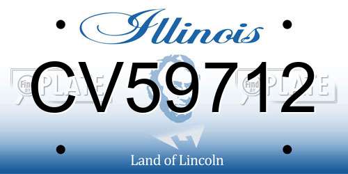 CV59712 Illinois License Plate