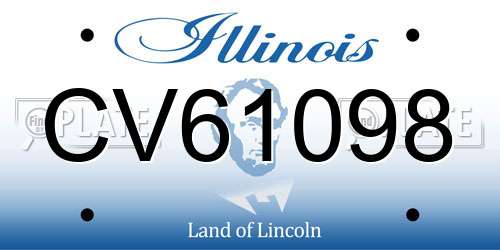 CV61098 Illinois License Plate
