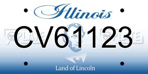 CV61123 Illinois License Plate