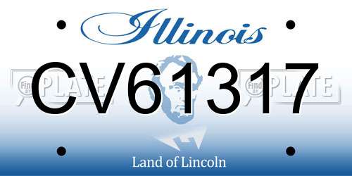 CV61317 Illinois License Plate