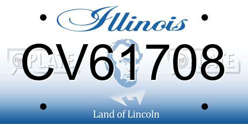 CV61708 Illinois License Plate