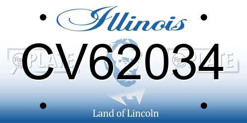 CV62034 Illinois License Plate