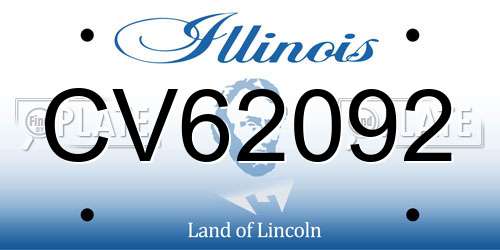 CV62092 Illinois License Plate