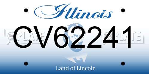 CV62241 Illinois License Plate