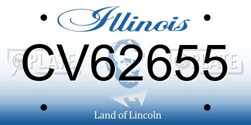 CV62655 Illinois License Plate
