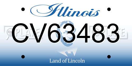 CV63483 Illinois License Plate